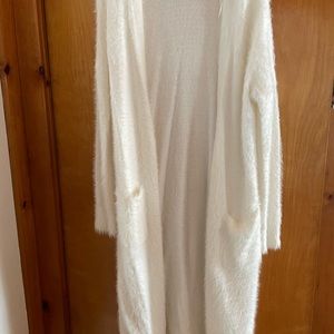Long Fuzzy Cardigan Sweater
